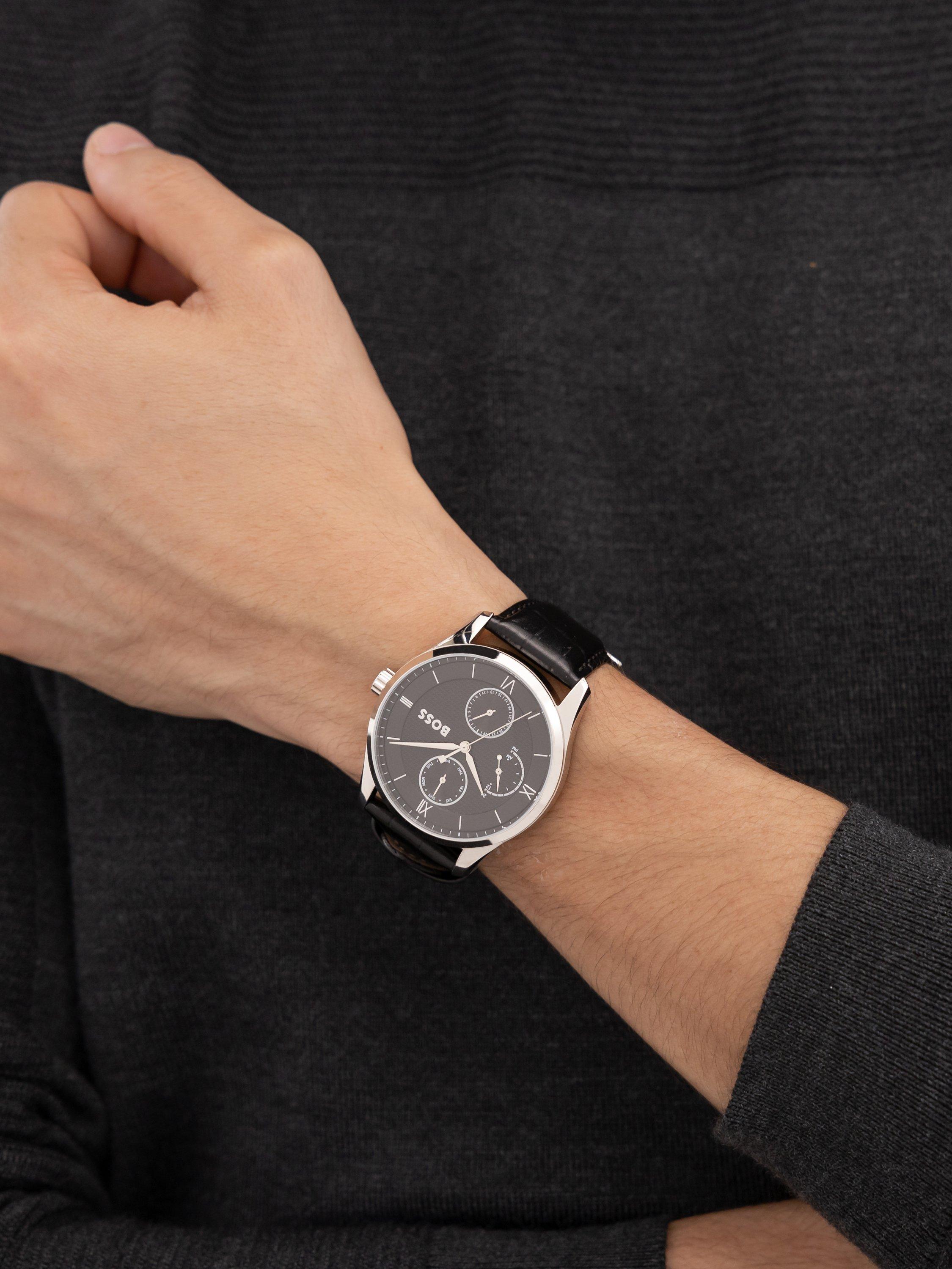 HUGO BOSS 1514272 Men's Principle Master Croc Leather Strap Watch