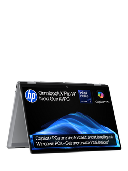 HP OmniBook X Flip 14 Convertible Laptop, Intel Core Ultra 5 Processor, 16GB RAM, 512GB SSD, 14” 3K Touchscreen, Meteor Silver, Meteor Silver