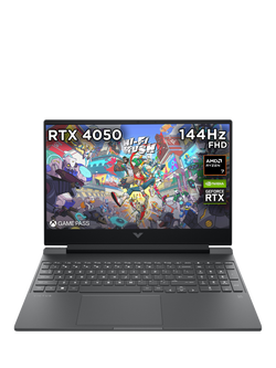 HP Victus 15-fb3007na  Gaming Laptop, AMD Ryzen 7 Processor, 16GB RAM, 512GB SSD, RTX 4050, 15.6" Full HD, Mica Silver, Mica Silver