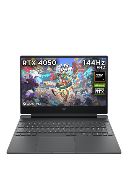 HP Victus 15-fb3007na  Gaming Laptop, AMD Ryzen 7 Processor, 16GB RAM, 512GB SSD, RTX 4050, 15.6" Full HD, Mica Silver, Mica Silver