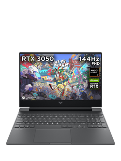 HP Victus 15-fb3008na Gaming Laptop, AMD Ryzen 7 Processor, 16GB RAM, 512GB SSD, RTX 3050, 15.6" Full HD, Mica Silver, Mica Silver