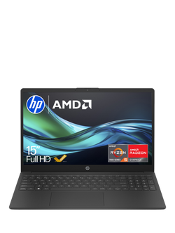 HP 15-fc0057na Laptop, AMD Ryzen 5 Processor, 8GB RAM, 512GB SSD, 15.6” Full HD, Jet Black, Jet Black
