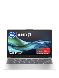 HP 15-fc0059na Laptop, AMD Ryzen 7 Processor, 16GB RAM, 1TB SSD, 15.6” Full HD, Natural Silver, Natural Silver