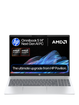 HP OmniBook 5 Laptop, AMD Ryzen AI 5 Processor, 16GB RAM, 1TB SSD, 16” 2K, Glacier Silver