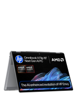 HP OmniBook X Flip 16 Convertible Laptop, AMD Ryzen AI 5 Processor, 16GB RAM, 512GB SSD, 16” 3K Touchscreen, Meteor Silver