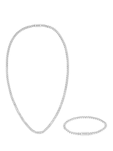 HUGO BOSS 1570197 Chain For Him Gift Set, Silver, Silver