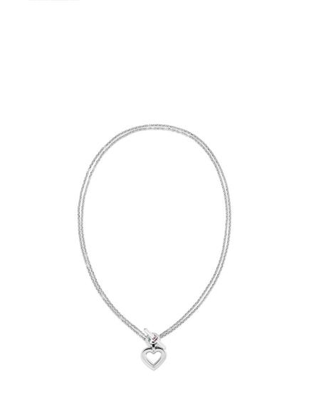 Tommy Hilfiger Heart Pendant Toggle Necklace, Silver - view 2, Silver