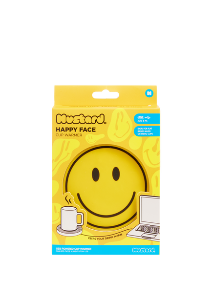 Mustard Happy Face Cup Warmer, Yellow - view 2, Yellow