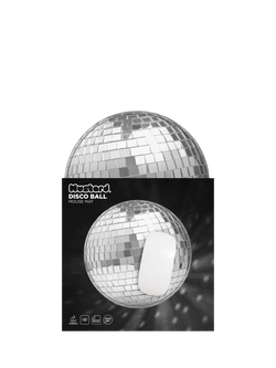 Mustard Disco Ball Mouse Mat, Silver - view 2, Silver