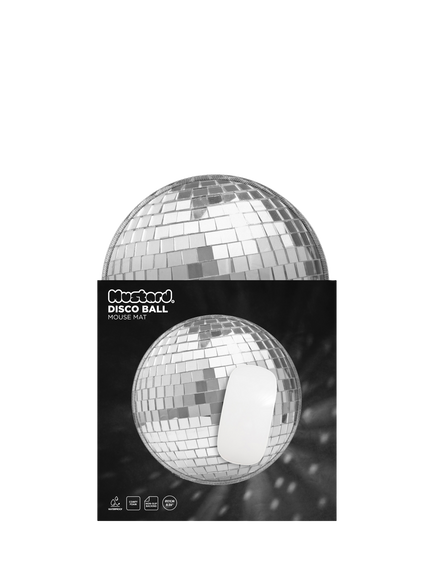 Mustard Disco Ball Mouse Mat, Silver - view 2, Silver