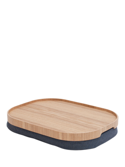 Bosign CurveLine Anti-Slip Large Willow Veneer Top Lap Tray, 46cm, Brown