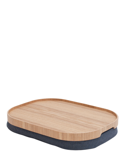 Bosign CurveLine Anti-Slip Large Willow Veneer Top Lap Tray, 46cm, Brown
