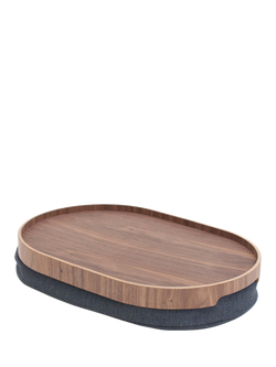 Bosign CurveLine Anti-Slip Medium Walnut Veneer Top Lap Tray, 39cm, Walnut