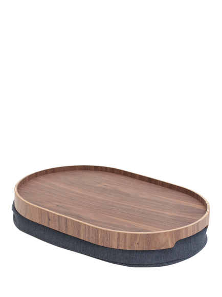Bosign CurveLine Anti-Slip Medium Walnut Veneer Top Lap Tray, 39cm, Walnut