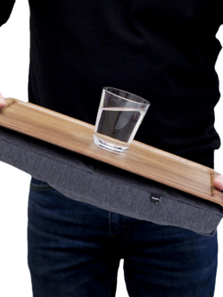 Bosign Mini Anti-Slip Walnut Veneer Top Lap Tray, 43cm - view 2, Walnut