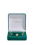 Jon Richard Crystal Clover Bracelet, Gold/Jet