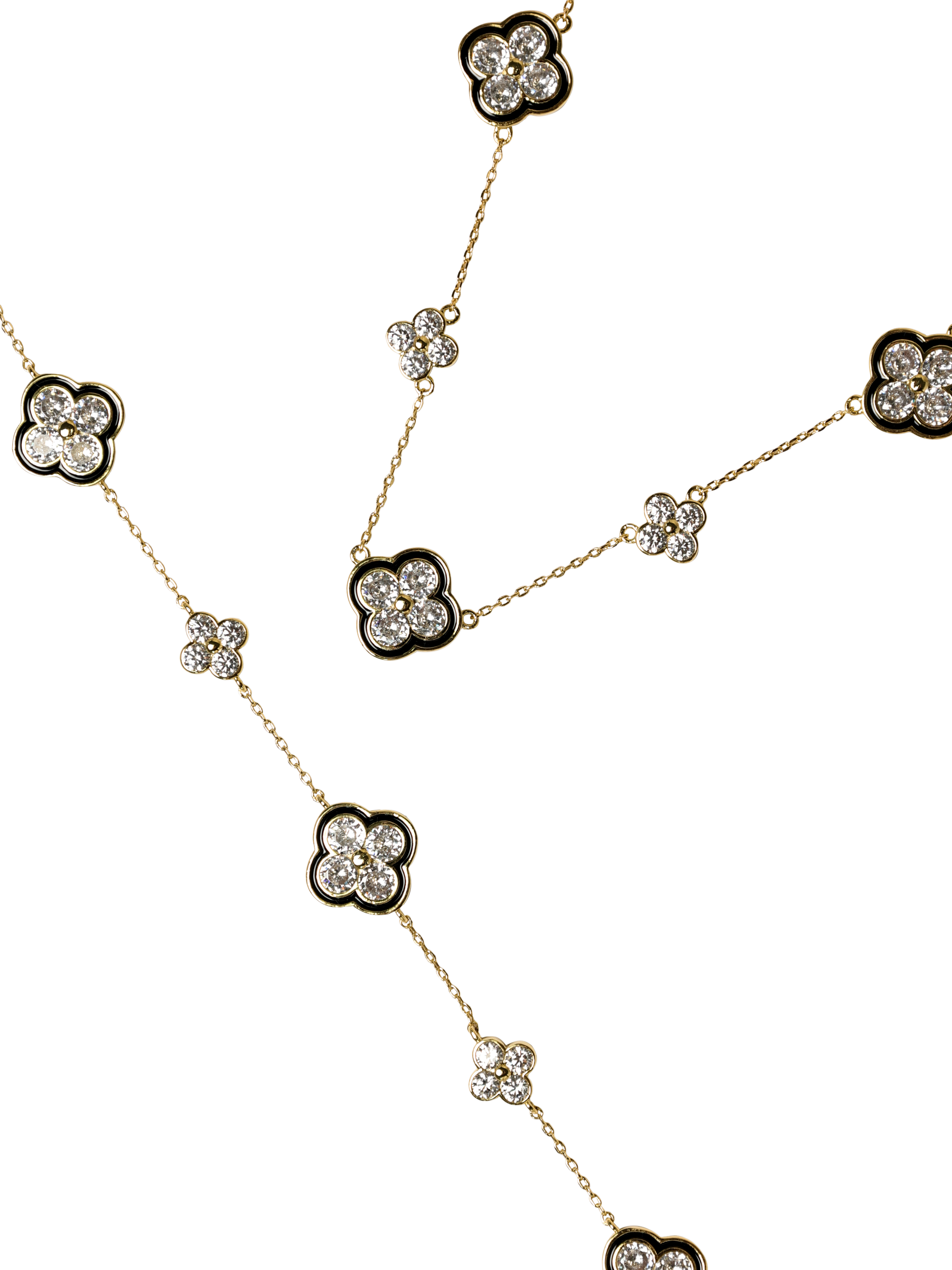 Product image 5 of 5, which shows Jon Richard Crystal Clover Bracelet, Gold/Jet