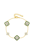Jon Richard Pave Clover Bracelet