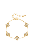 Jon Richard Pave Clover Bracelet, Gold