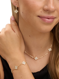 Jon Richard Pave Clover Bracelet, Gold