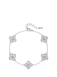 Jon Richard Cubic Zirconia Clover Bracelet, Silver