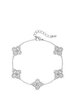 Jon Richard Cubic Zirconia Clover Bracelet, Silver, Silver