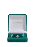 Jon Richard Cubic Zirconia Clover Bracelet, Silver