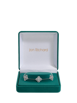 Jon Richard Cubic Zirconia Clover Bracelet, Silver - view 2, Silver