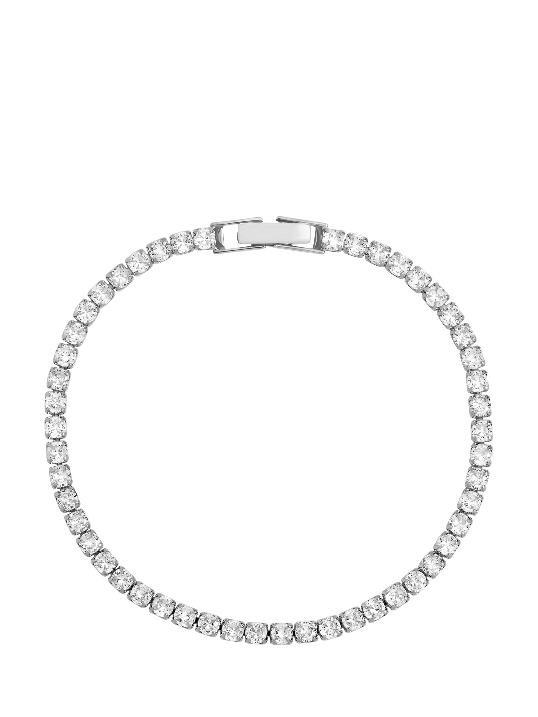 Product image 1 of 3, which shows Jon Richard Cubic Zirconia Round Tennis Bracelet, Silver