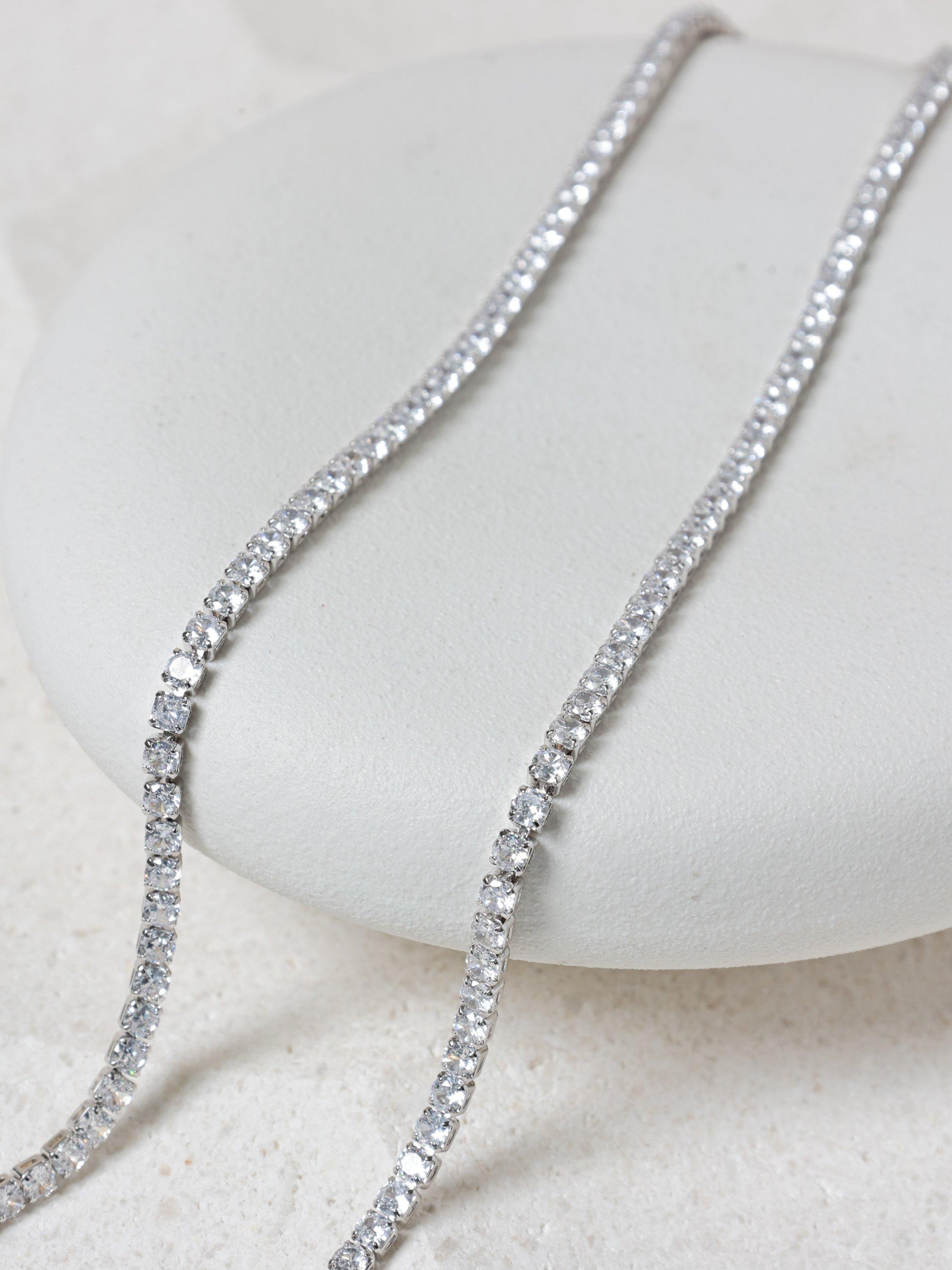 Product image 3 of 3, which shows Jon Richard Cubic Zirconia Round Tennis Bracelet, Silver