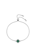 Jon Richard Emerald Clover Toggle Bracelet, Silver