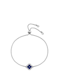 Jon Richard Crystal Clover Toggle Bracelet, Silver/Sapphire
