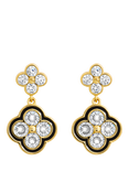 Jon Richard Crystal Clover Earrings, Gold