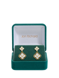 Jon Richard Crystal Clover Earrings, Gold