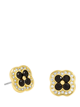 Jon Richard Crystal Jet Clover Stud Earrings, Gold