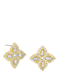Jon Richard Crystal Clover Earrings, Gold