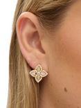 Jon Richard Crystal Clover Earrings, Gold