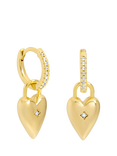 Jon Richard Cubic Zirconia Heart Hoop Earrings, Gold