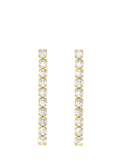 Jon Richard Cubic Zirconia Round Tennis Earrings, Gold, Gold