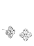 Jon Richard Cubic Zirconia Clover Stud Earrings, Silver