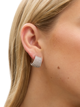 Jon Richard Cubic Zirconia Multirow Hoop Earrings, Silver