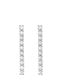 Jon Richard Cubic Zirconia Round Tennis Earrings, Silver, Silver