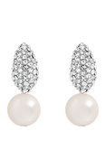 Jon Richard Silver Pearl and Crystal Earrings, Silver
