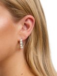 Jon Richard Pearl and Crystal Hoop Earrings, Silver