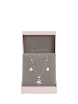 Jon Richard Cubic Zirconia Heart Drop Box Set, Silver - view 2, Silver