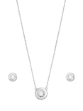 Jon Richard Crystal Bezel Necklace and Earrings Set, Silver