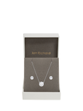 Jon Richard Crystal Bezel Necklace and Earrings Set, Silver