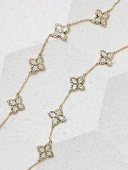 Jon Richard Mop Clover Necklace, Gold - view 2, Gold