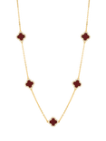 Jon Richard Carnelian Station Clover Necklace, Gold