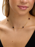 Jon Richard Carnelian Station Clover Necklace, Gold